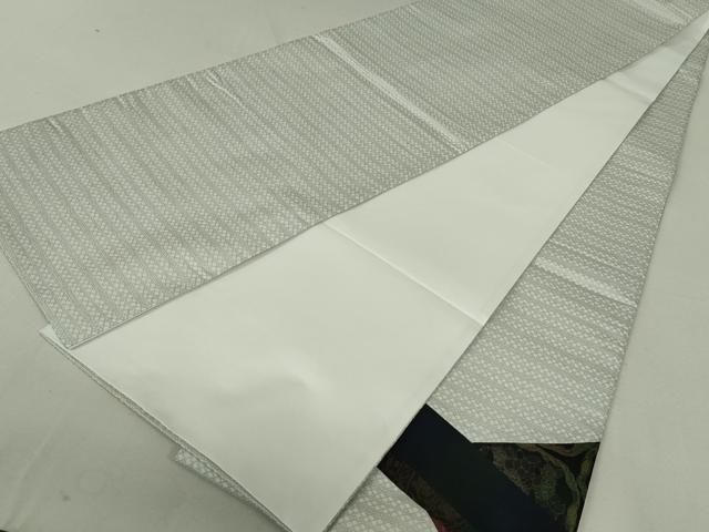 平和屋着物○太鼓柄袋帯 切嵌更紗花横段文 銀糸 正絹 逸品 DAAT7656ob