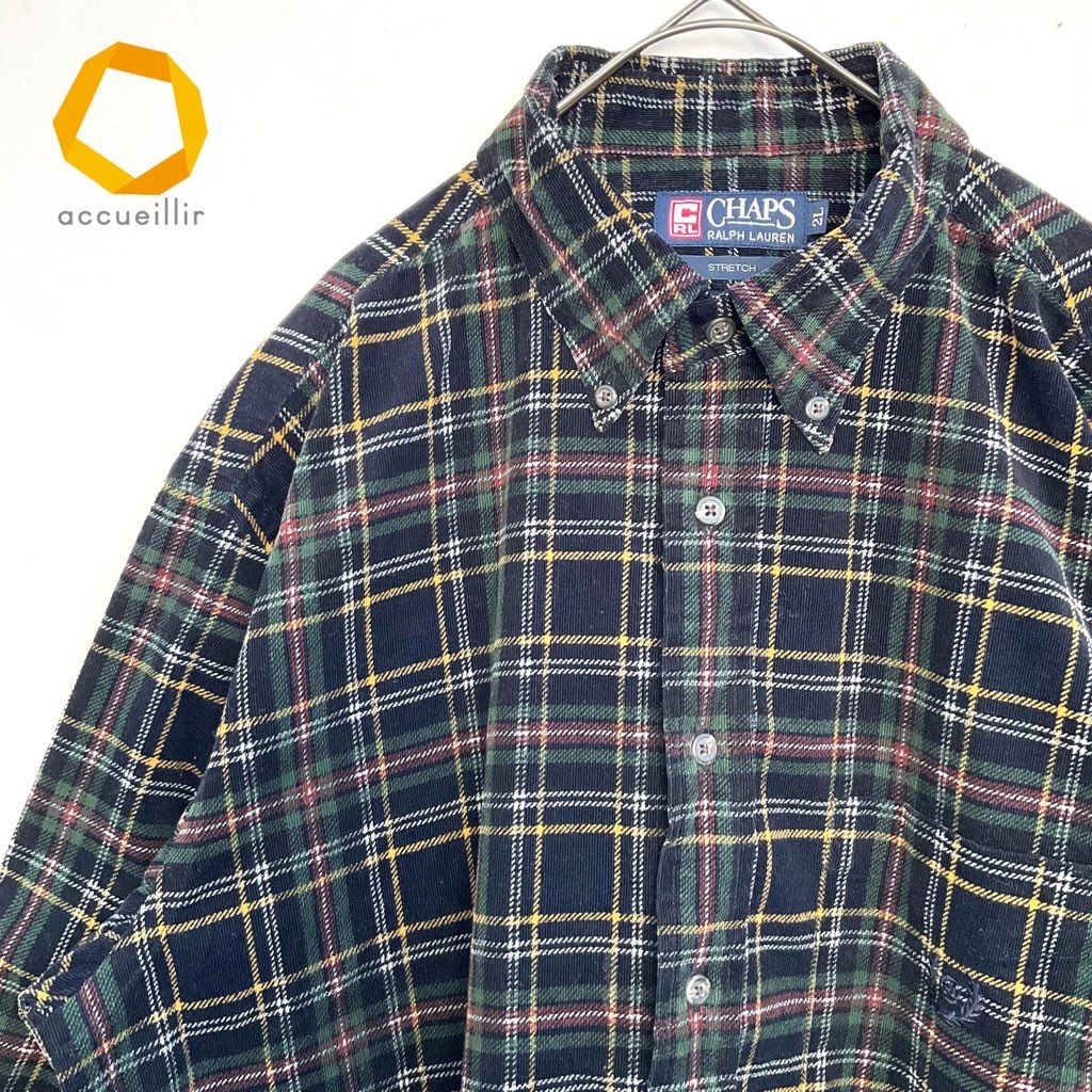美品　CHAPS RALPH LAUREN ラルフローレンオープンシャツ　2XL CHAPS RALPH LAUREN ラルフローレン チェック シャツ 2L 778347