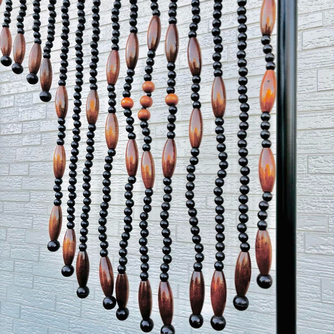 ウッドビーズ 珠暖簾 のれん 昭和レトロ TALLINNNEXPO_COM