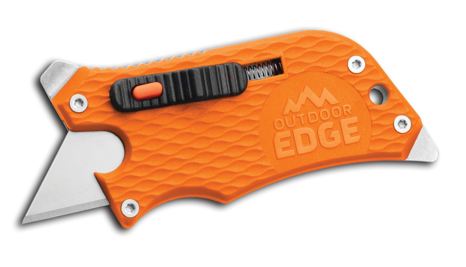 Outdoor Edge SlideWinder ユーティリティナイフ マルチツール 標準交換可能カミソリ刃 スクリュードライバー プライバー ボトルオープナー ポケットクリップ付き ロック式自動格納式ブレード付