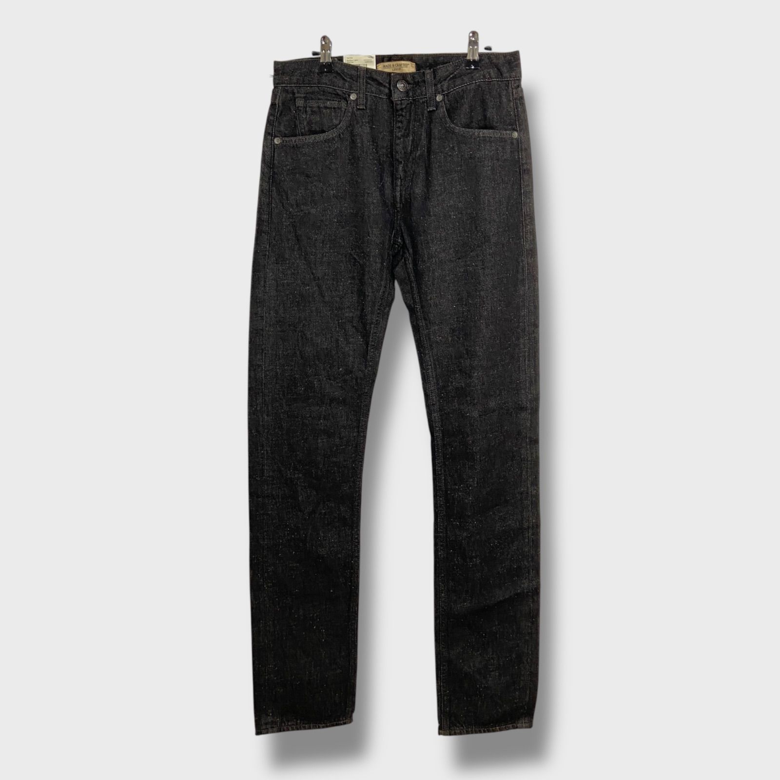 送料無料☆タグ付き未使用品☆Levi's MADE＆CRAFTED☆リーバイス☆TACK SLIM☆ネップデニムパンツ☆ブラックデニム☆スリム☆W30L34☆H25M