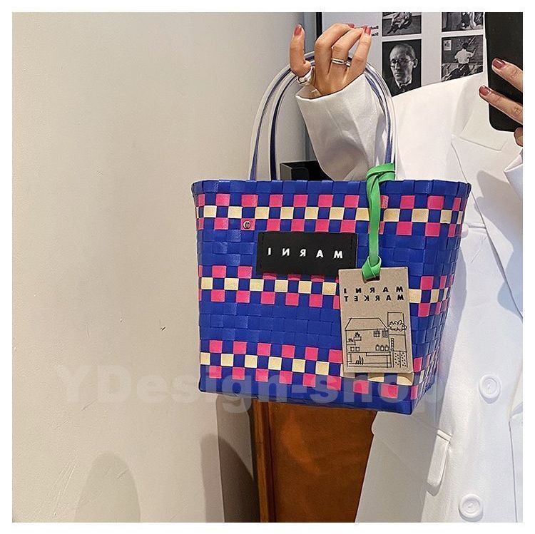 新品】MARNI フラワーカフェ バッグ アニマルバスケット ピクニックバッグ マルニマーケット カゴバッグ ストローバッグ 軽量 ブルーピンク -  メルカリ