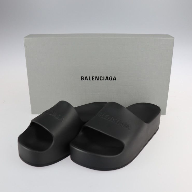 BALENCIAGA バレンシアガ サンダル 654315 ラバー ブラック 厚底