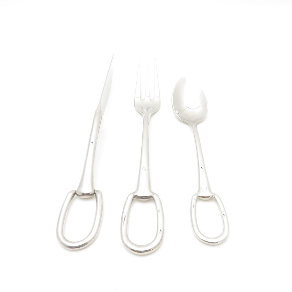 HERMES エルメス アトラージュ ディナーフォーク ナイフ デザートスプーン 3点 セット SM4620J1