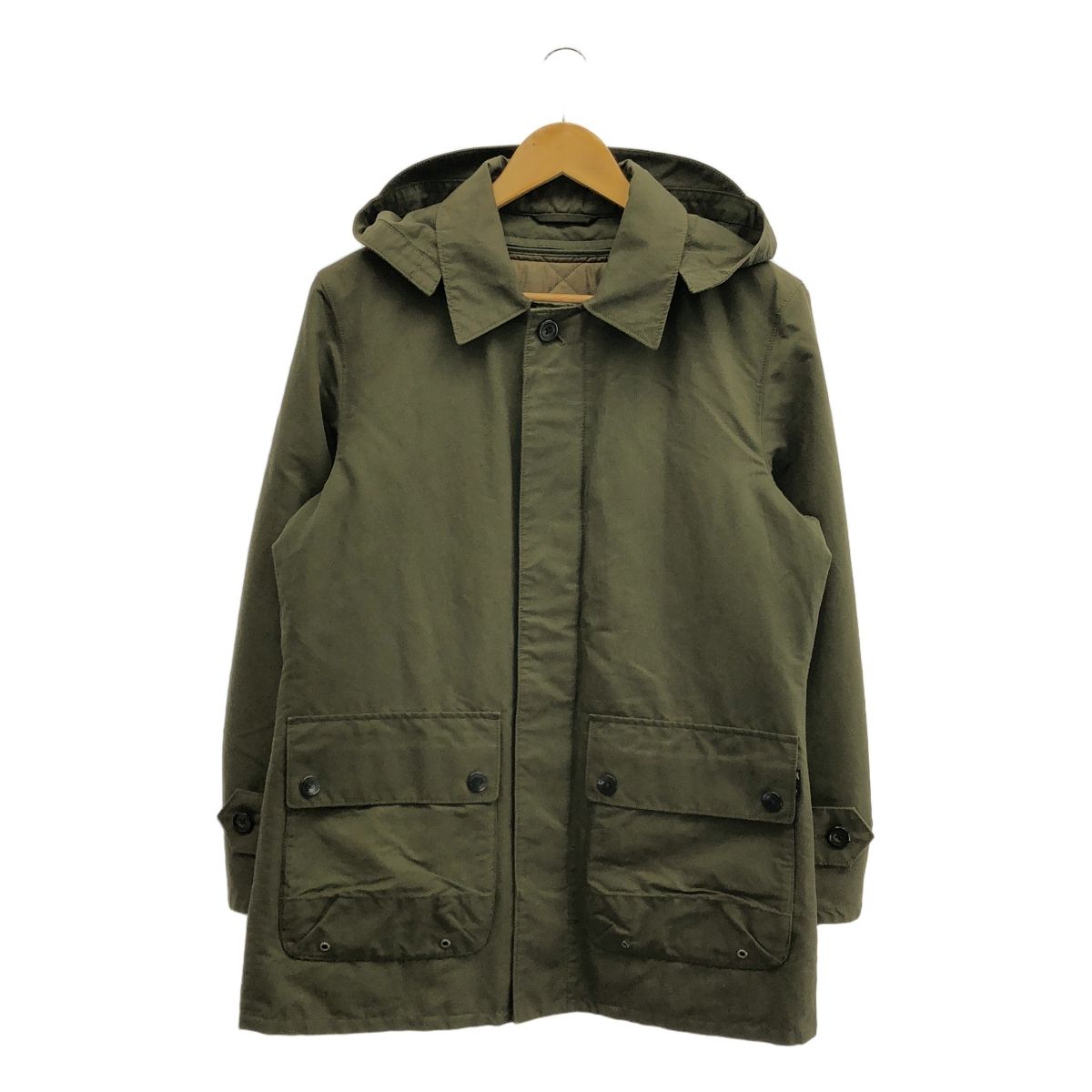 AQUASCUTUM | アクアスキュータム | ライナー付 コットンナイロンクロス フーデッド ジャケット | 34 | オリーブ | メンズ