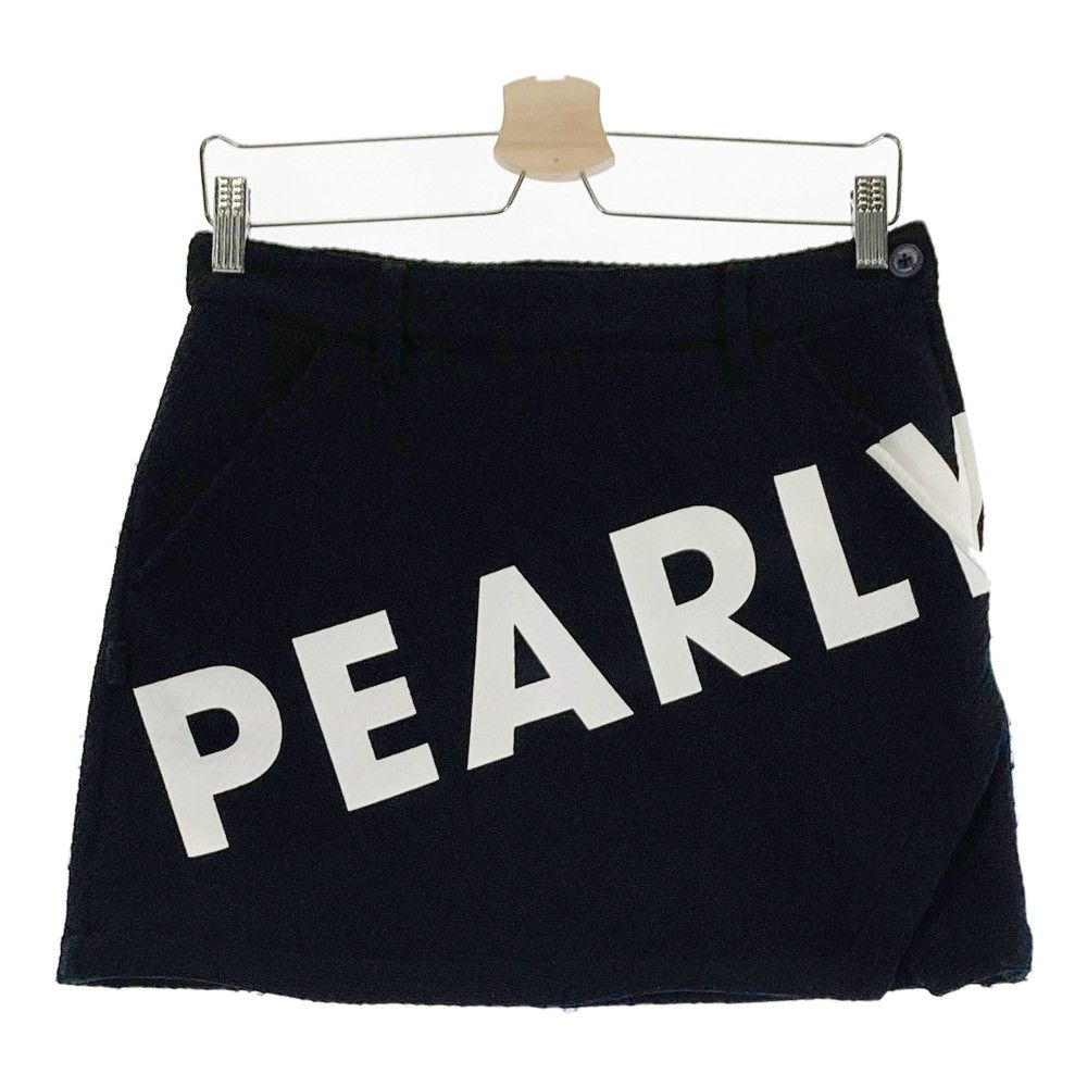 サイズ：0 PEARLY GATES パーリーゲイツ  ニットスカート ロゴプリント  ネイビー系 [240101416222] ゴルフウェア レディース ストスト サイズ：0 PEARLY GATES パーリーゲイツ ニットスカート ロゴ