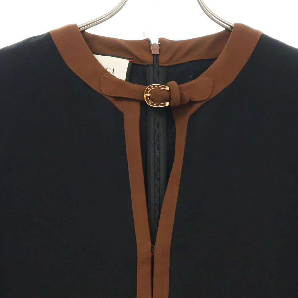 GUCCI (グッチ) レーヨン混 カットアウト 七分丈ワンピース