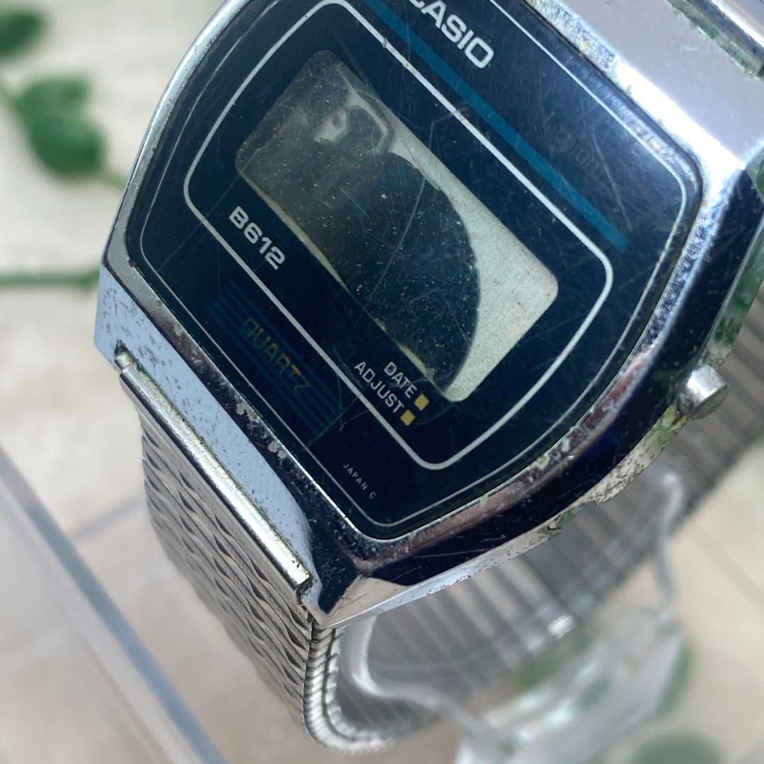 CASIO カシオ B612 チープ デジタル 伸縮バンド シルバー ヴィンテージ