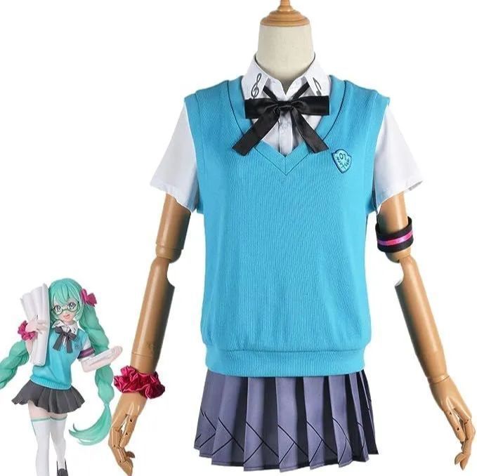 世界計画初音ミクコスプレ暁山瑞希コスプレ衣装初音変装制服アニメ衣装変身仮装舞踏会学園祭舞台公演文化祭コミック展ハロウィンクリスマスプレゼント夏服（8枚セット）