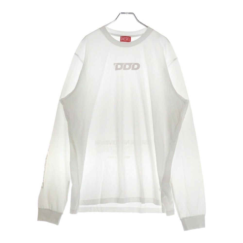DIESEL (ディーゼル) DDDロゴ クルーネック 長袖 Tシャツ ロンT