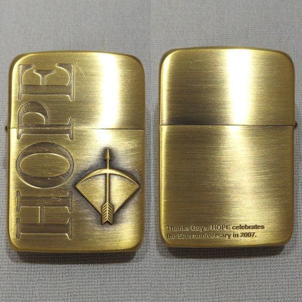 未使用☆ZIPPO HOPE 50Th anniversary HP ゴールド 立体 ライター 
