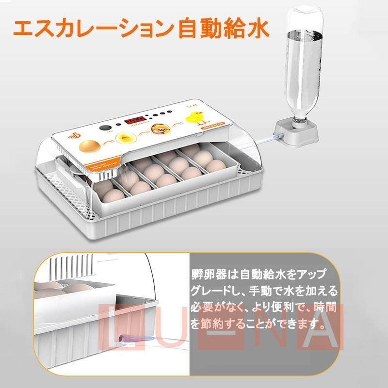 自動孵卵器 インキュベーター 大容量 検卵ライト 入卵20個 自動温度 