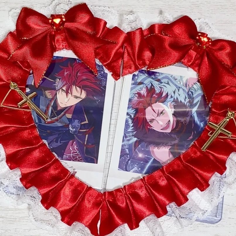 青/花柄リボンver】 缶バッジロゼット セット 磁石 取り外し可能