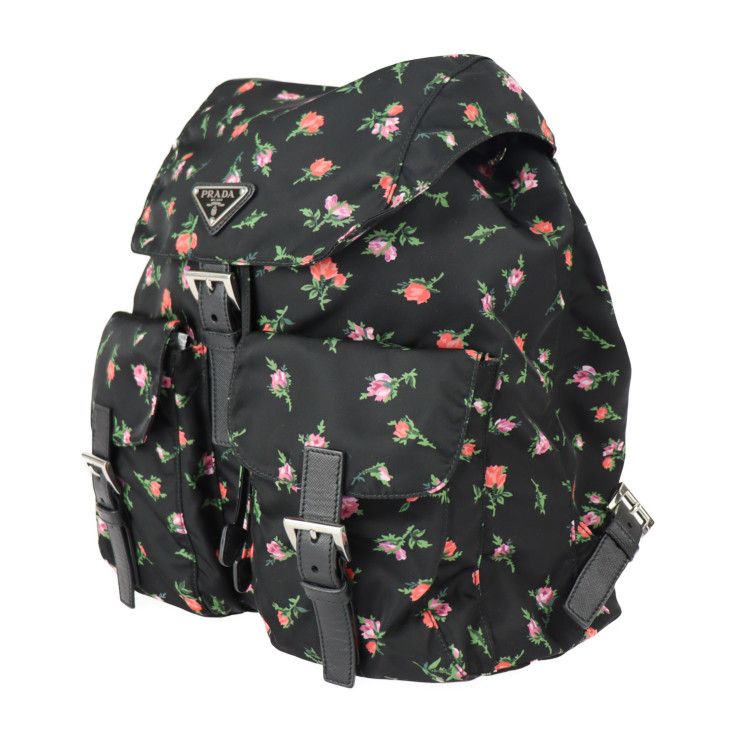 PRADA プラダ 1BZ811 リュックサック ナイロン 花 マルチカラー
