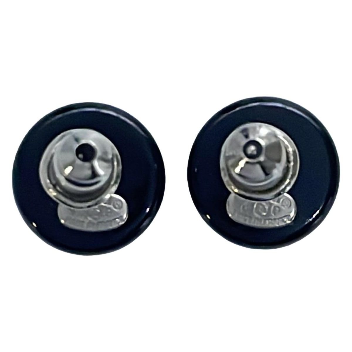 CHANEL シャネル ピアス ココマーク 黒×ゴールド×シルバー 社外キャッチ