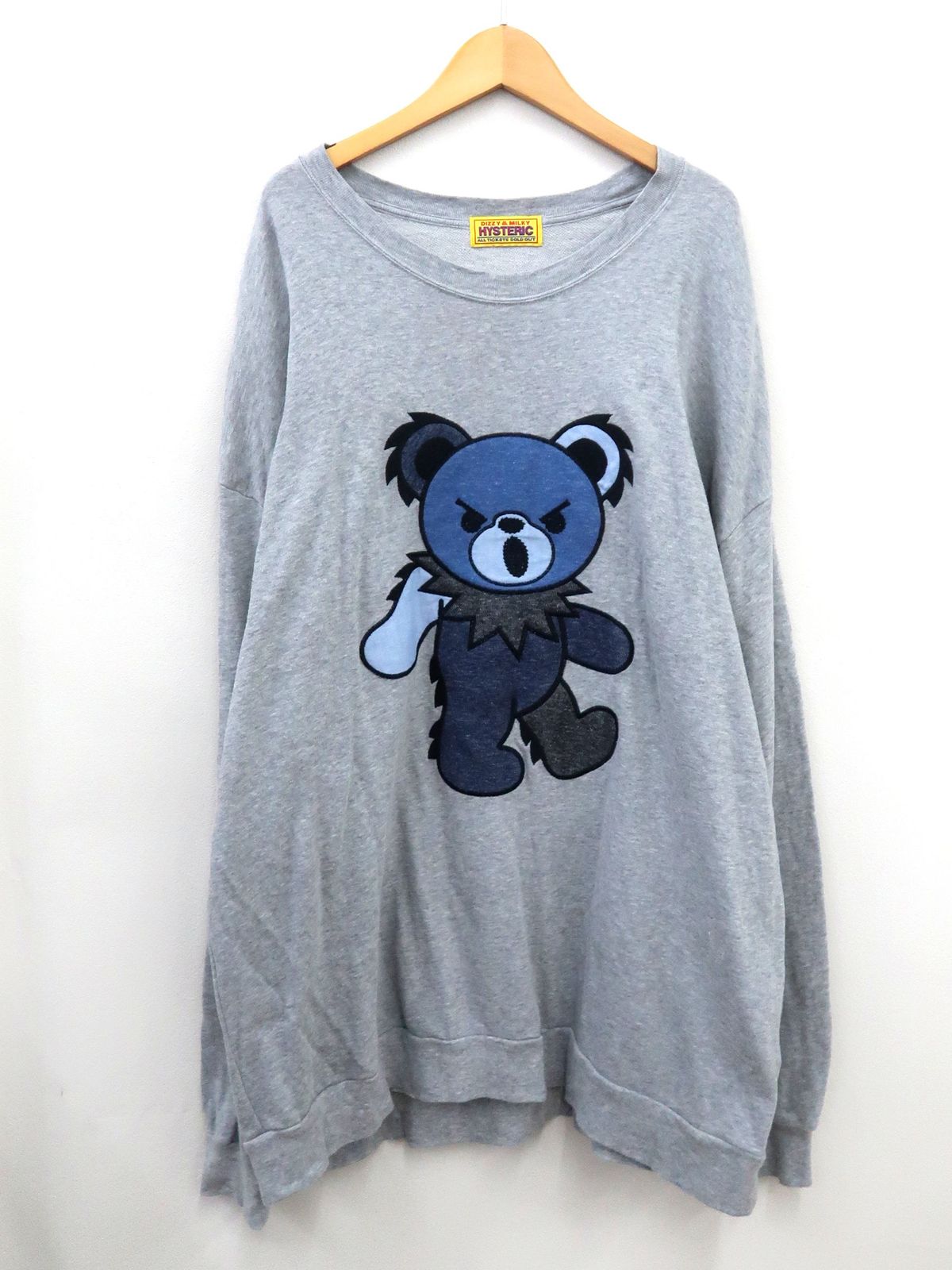 HYSTERIC GLAMOUR ヒステリックグラマー 01221CS01 22SS BIG DEADアップリケ オーバーサイズスウェット