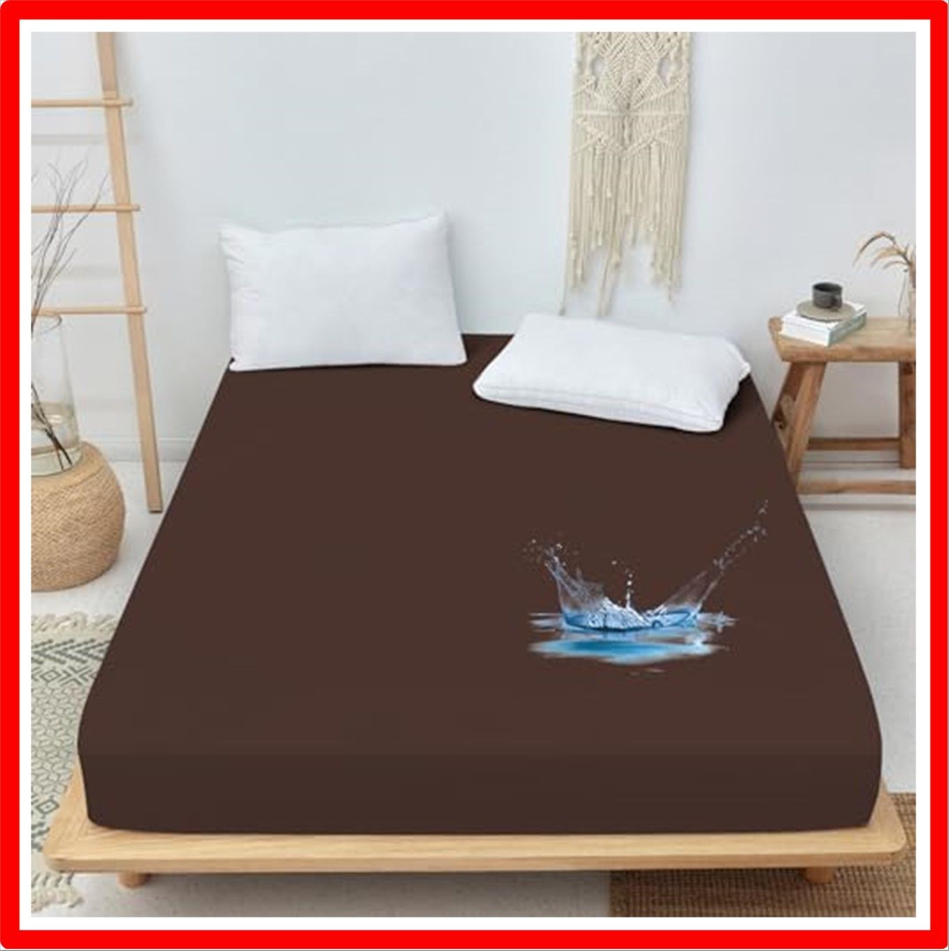 【匿名配送】ブラウン_120×200cm Mafudoxi 防水ボックスシーツ 防水シーツ ベッドシーツ ベッドカバー マットレスカバー 防水タイプ おねしょシ