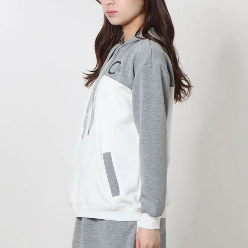 CECIL McBEE green バイ ハーフジップスウェット ｸﾞﾚｰ Sサイズ