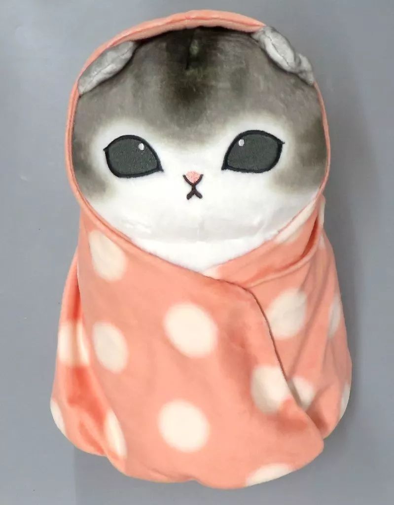 中古】ぬいぐるみ 包まれにゃんこ(桃色) BIGぬいぐるみ