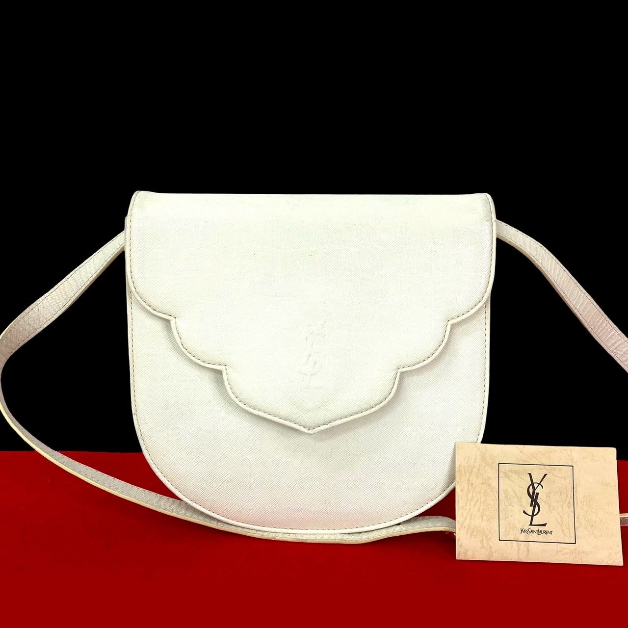 美品□イヴサンローラン ハンドバッグ 2way YSL ターンロック レザー