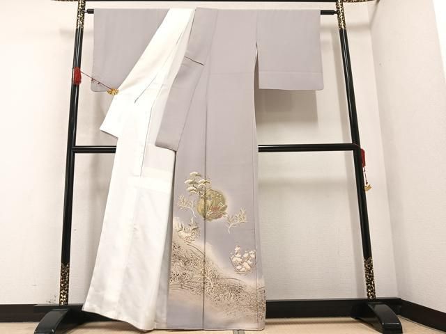 平和屋着物●豪華色留袖 友禅 駒刺繍 松竹梅宝尽くし文 暈し染め 金彩 正絹 AABA7865ph