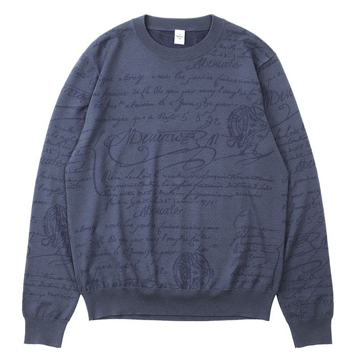 【Berluti】スクリット アルパカ クルーネック ニット セーター Berluti】スクリット アルパカ クルーネック ニット セーター