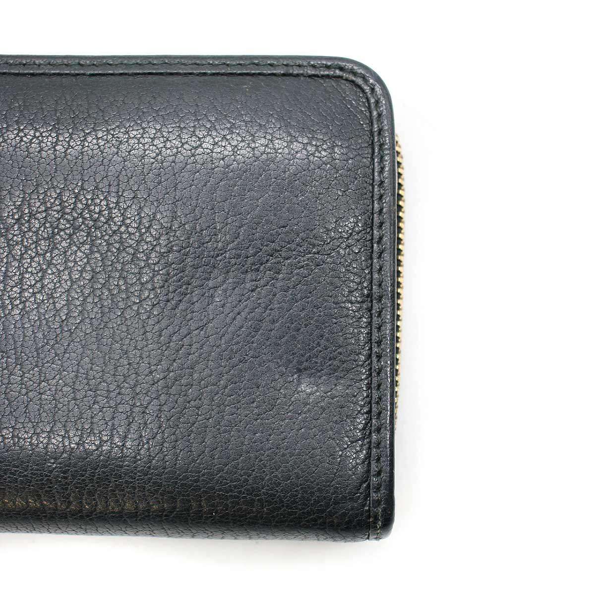 LOEWE ロエベ ロゴエンボスラウンドジップウォレット ブラック