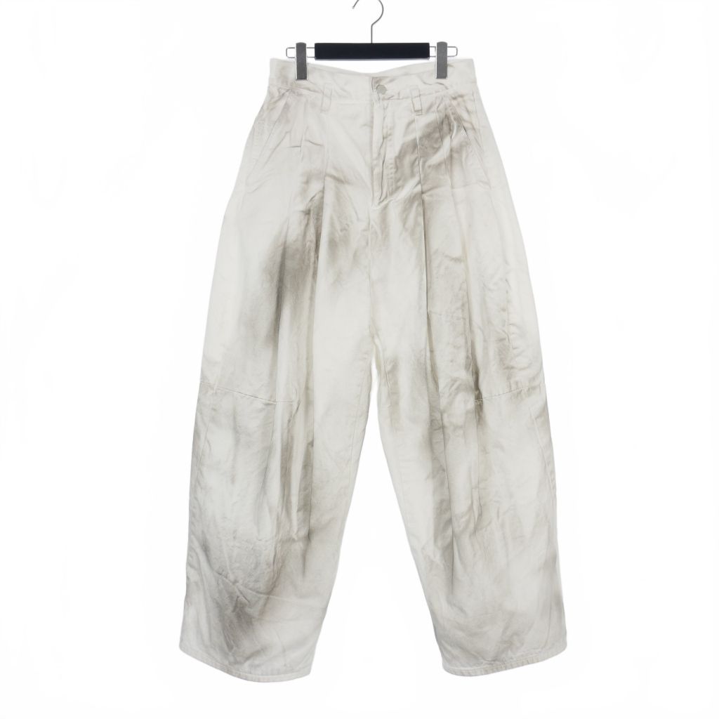 シンヤコズカ SHINYA KOZUKA 25SS WASHED Hi BAGGY ウォッシュド バギーパンツ S 白 ホワイト 2501SK74W