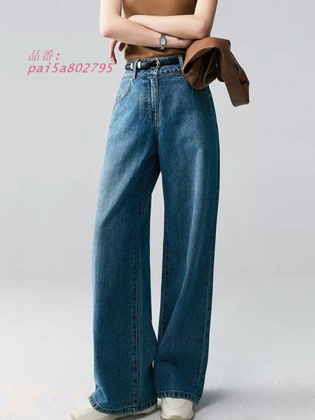 デニムパンツ レディース 大きいサイズ ストレートパンツ 黒 デニムパンツ ストレート 大きいサイズ デニム レディース デニム ハイウエスト ワイドパンツ pai5a802795