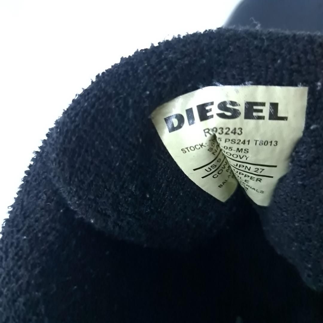 DIESEL ハイカットスニーカー レースアップ ベルクロ ブラック 27cm DIESEL ハイカットスニーカー レースアップ ベルクロ ブラック