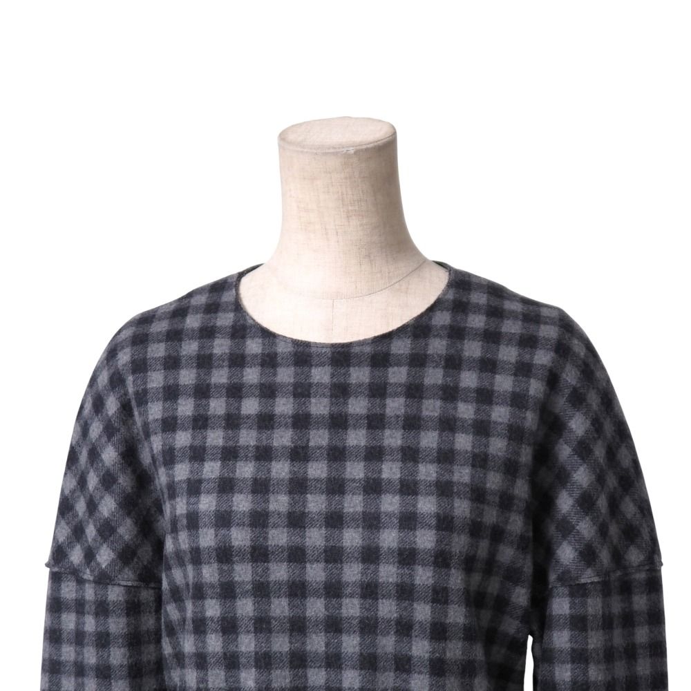 □美品□Drawer ドゥロワー ワンピース サイズ38 ノーカラー チェック  