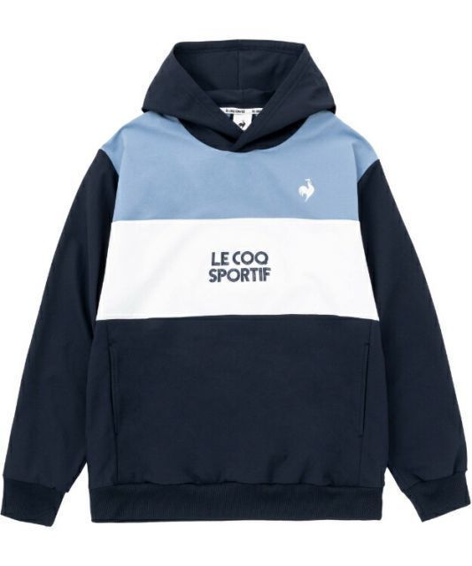 le coq sportif ルコック ＬＣＳ Ｐｌｕｍｅ プルオーバーフーディ ネイビー M QMMWJF40 NV | 衣類 服 ウエア トップス パーカー スウェット ドライ機能 軽量 吸汗 はっ水 クロス素材 ストレッチ 汗冷
