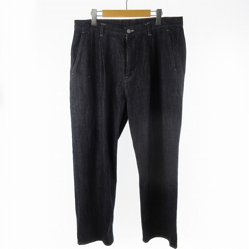 グラフペーパー Graphpaper 20SS GM201-40095B COLORFAST DENIM 2 TUCK PANTS カラーファスト デニムパンツ タック インディゴ 2 ボトムス