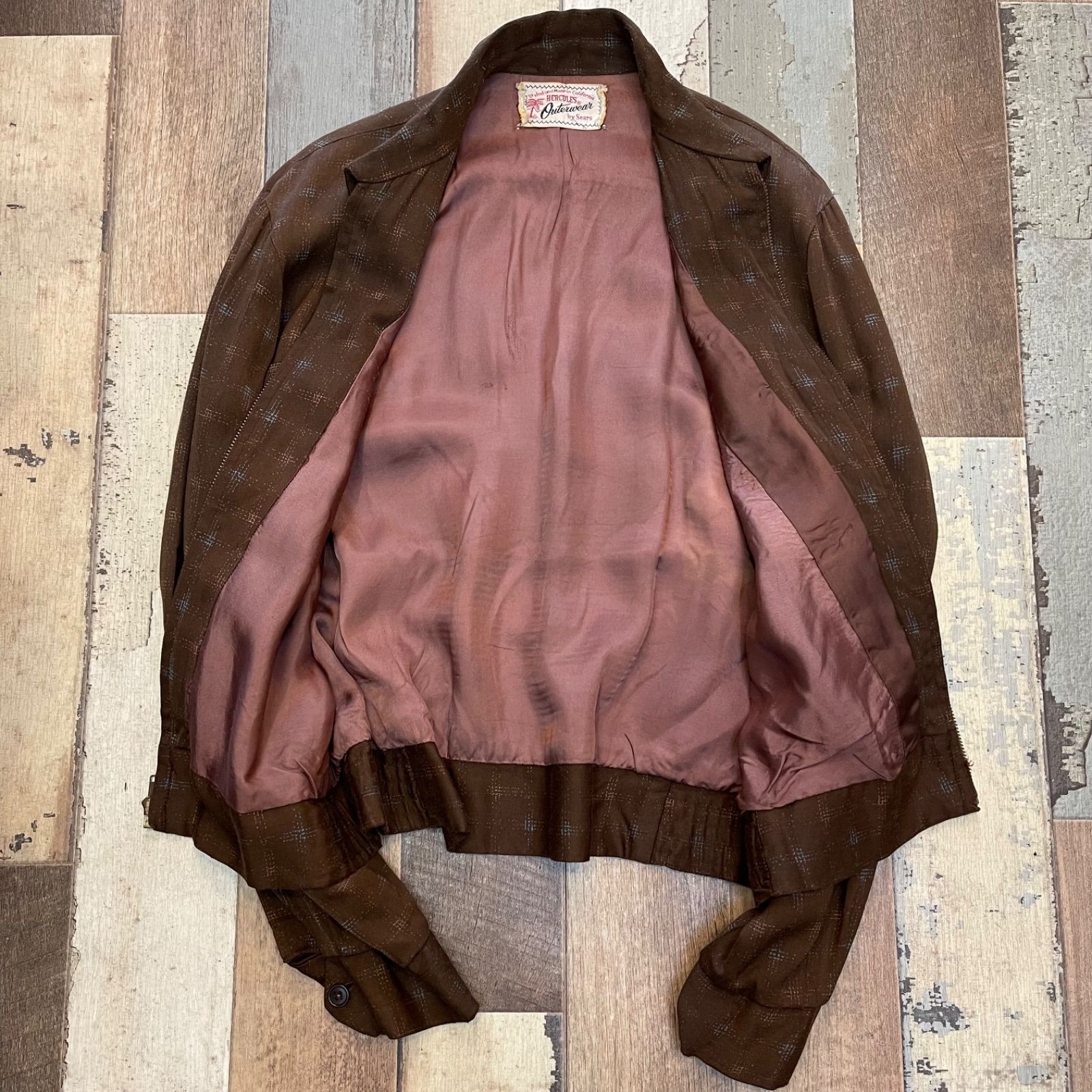 50s HERCULES Outerwear by Sears 総柄ギャバジンジャケット
