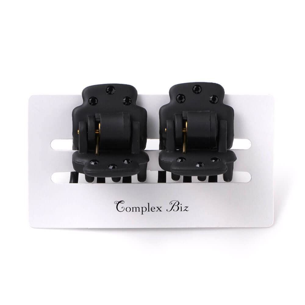 コンプレックスビズ　ヘアクリップ　 3個セット　ブラック　ピンク　ブラウン コンプレックスビズ ヘアクリップ 3個セット ブラック ピンク ブラウン