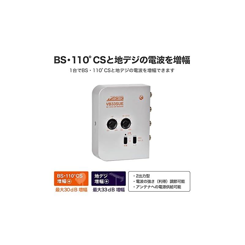 送料無料，安い 日本アンテナ 4K8K対応 卓上型ブースター 地デジ/BS・110°CS 日本アンテナ 卓上型ブースター 地デジBS・CS増幅 NAVBC22SUE-BP