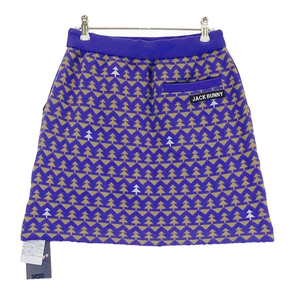 サイズ 1 JACK BUNNY ジャックバニー ニットスカート ツリー 総柄 パープル系 240101535737 ゴルフウェア レディース ストスト