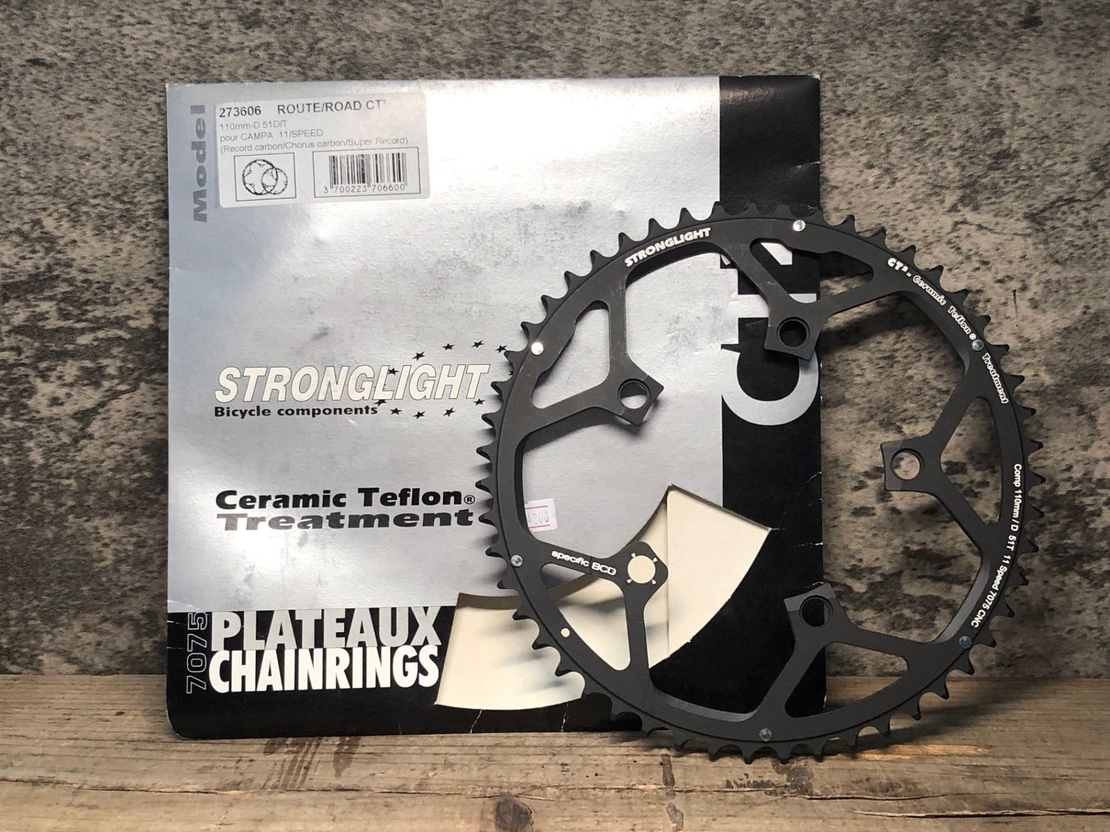 JN221 ストロングライト STRONGLIGHT CT2 チェーンリング 51T 110mm 11s