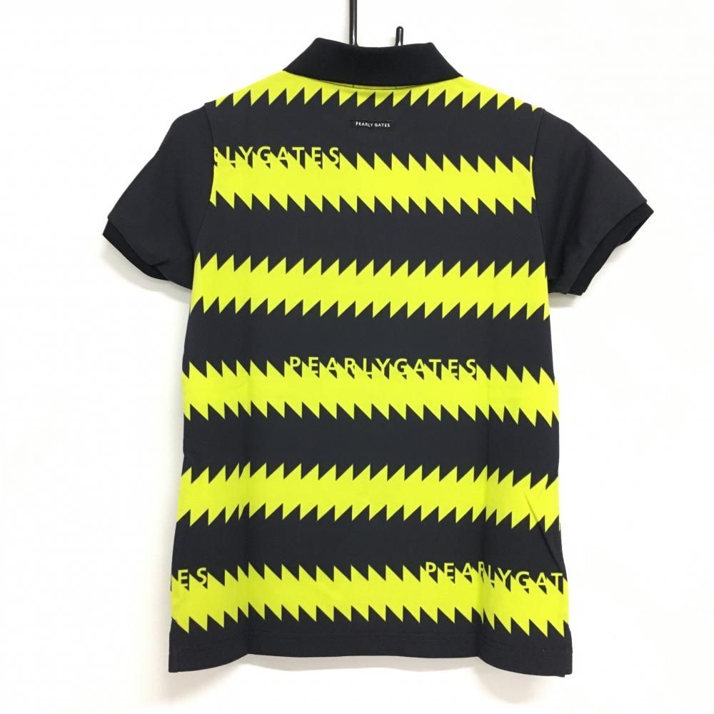 新品】パーリーゲイツ 半袖ポロシャツ ダークネイビー×イエロー