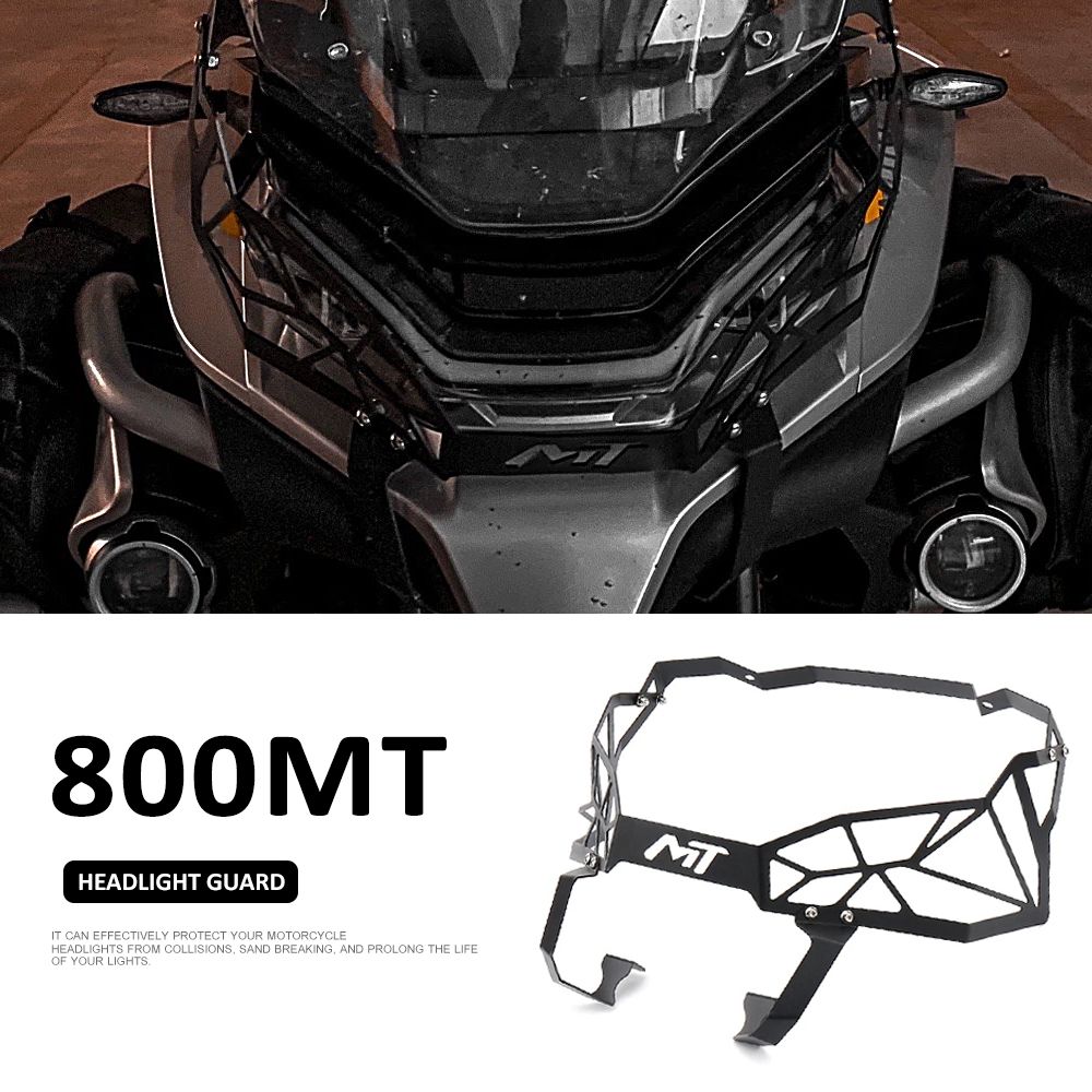 800 MT 800 MT ヘッドライトガードプロテクターグリルカバー バイク アクセサリー ブラック CF MOTO 800MT 800MT