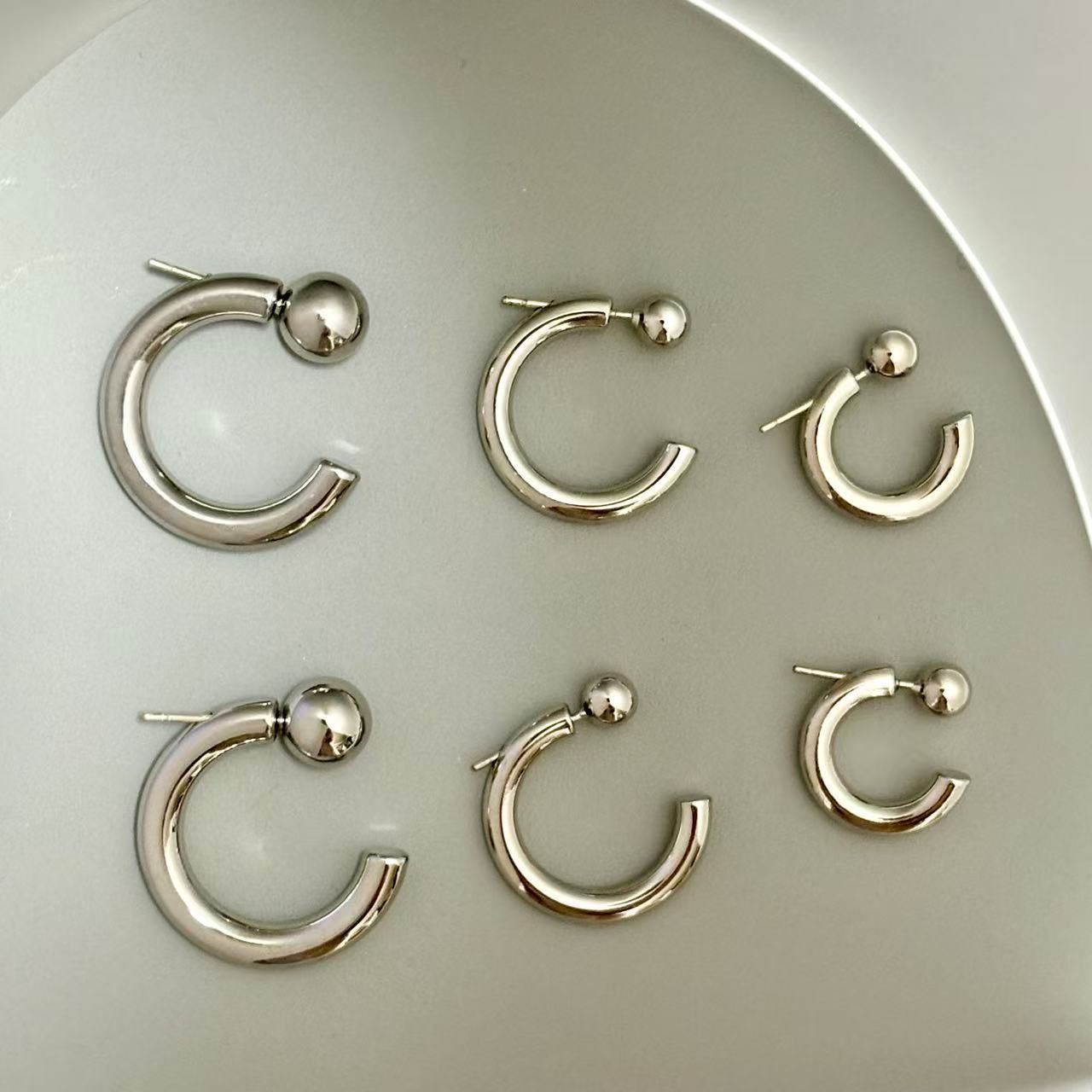 シルバー925 チャンキーフープピアス レディースピアス フープ