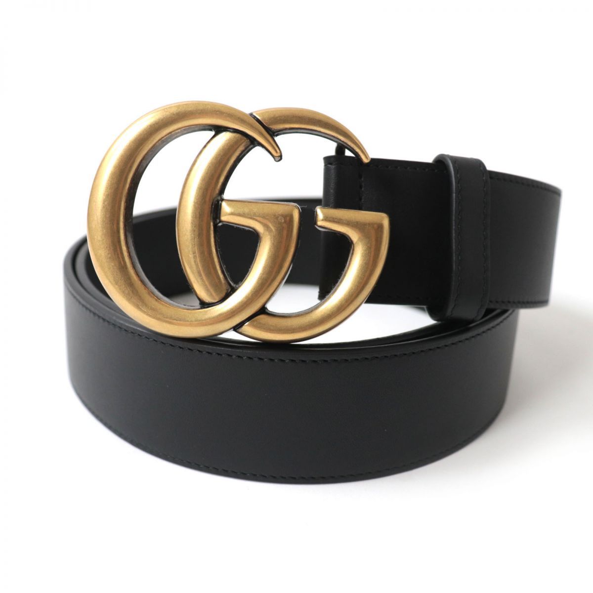 GUCCI グッチ レザーベルト GG マーモント ゴールド金具