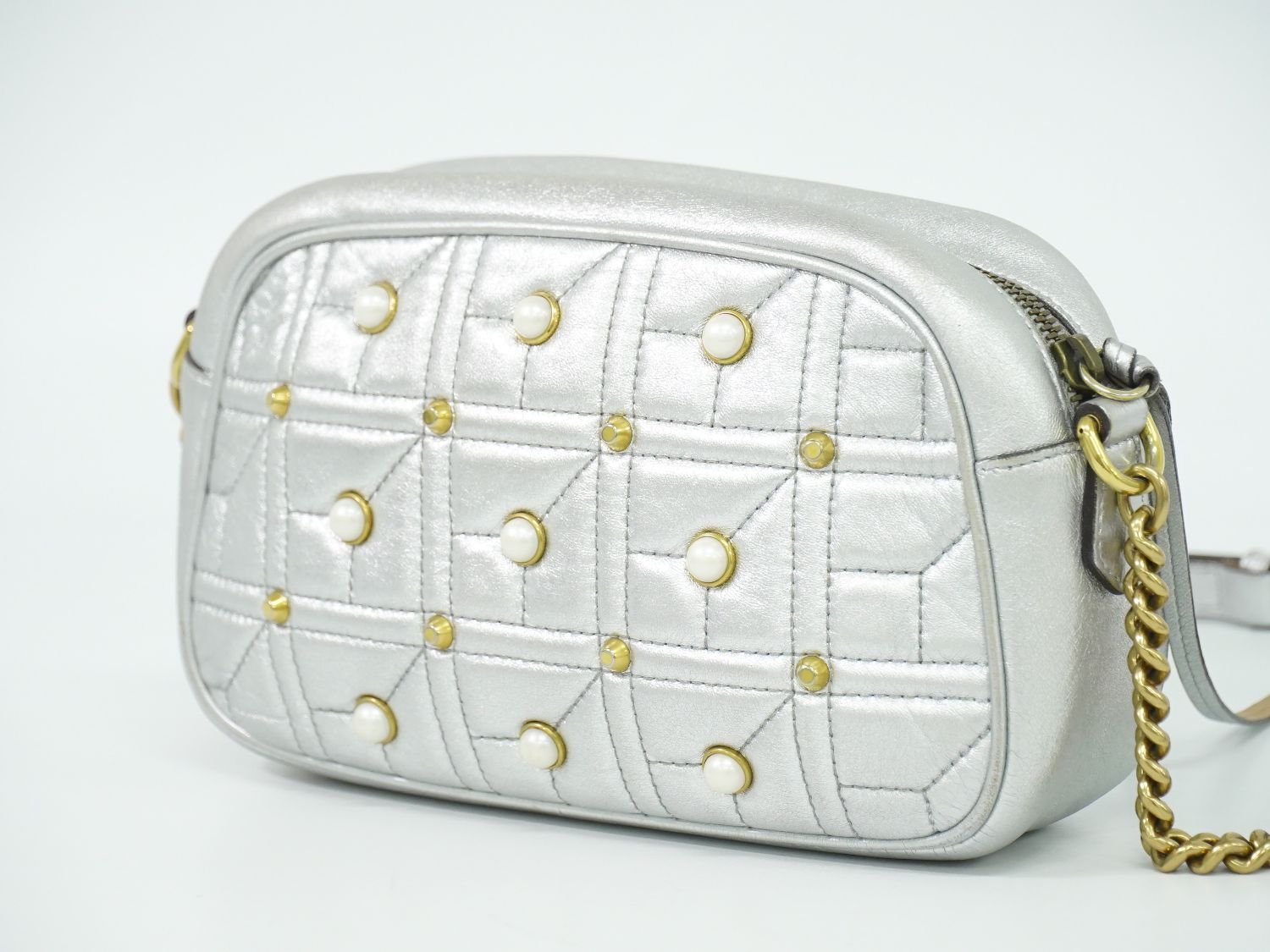 本物 グッチ GUCCI GGマーモント フェイクパール スモール