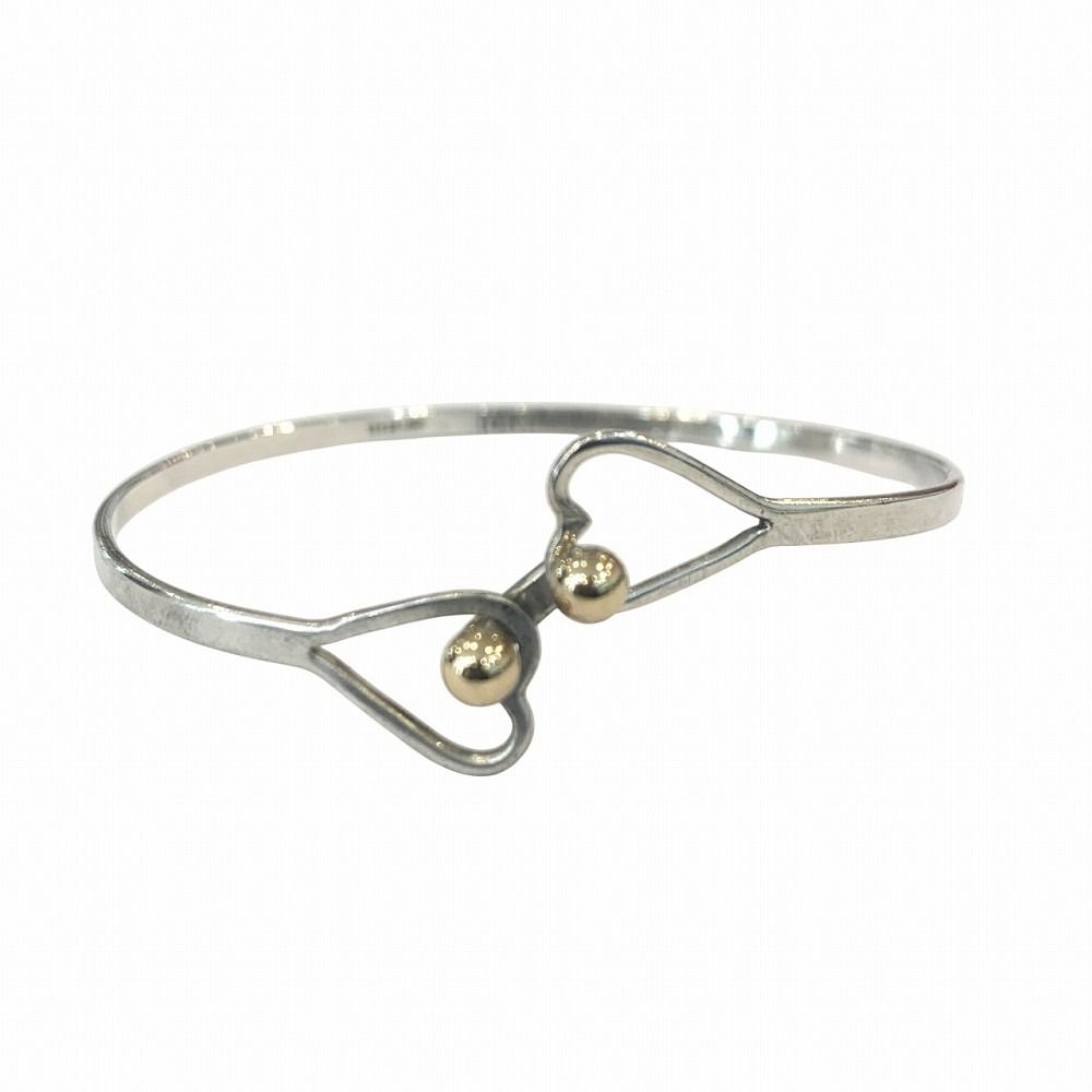 良品 Tiffany&Co.ティファニーフックアンドアイ 925K14バングル 良品 Tiffany＆Co. ティファニー フックアンドアイ 925 K14 バングル
