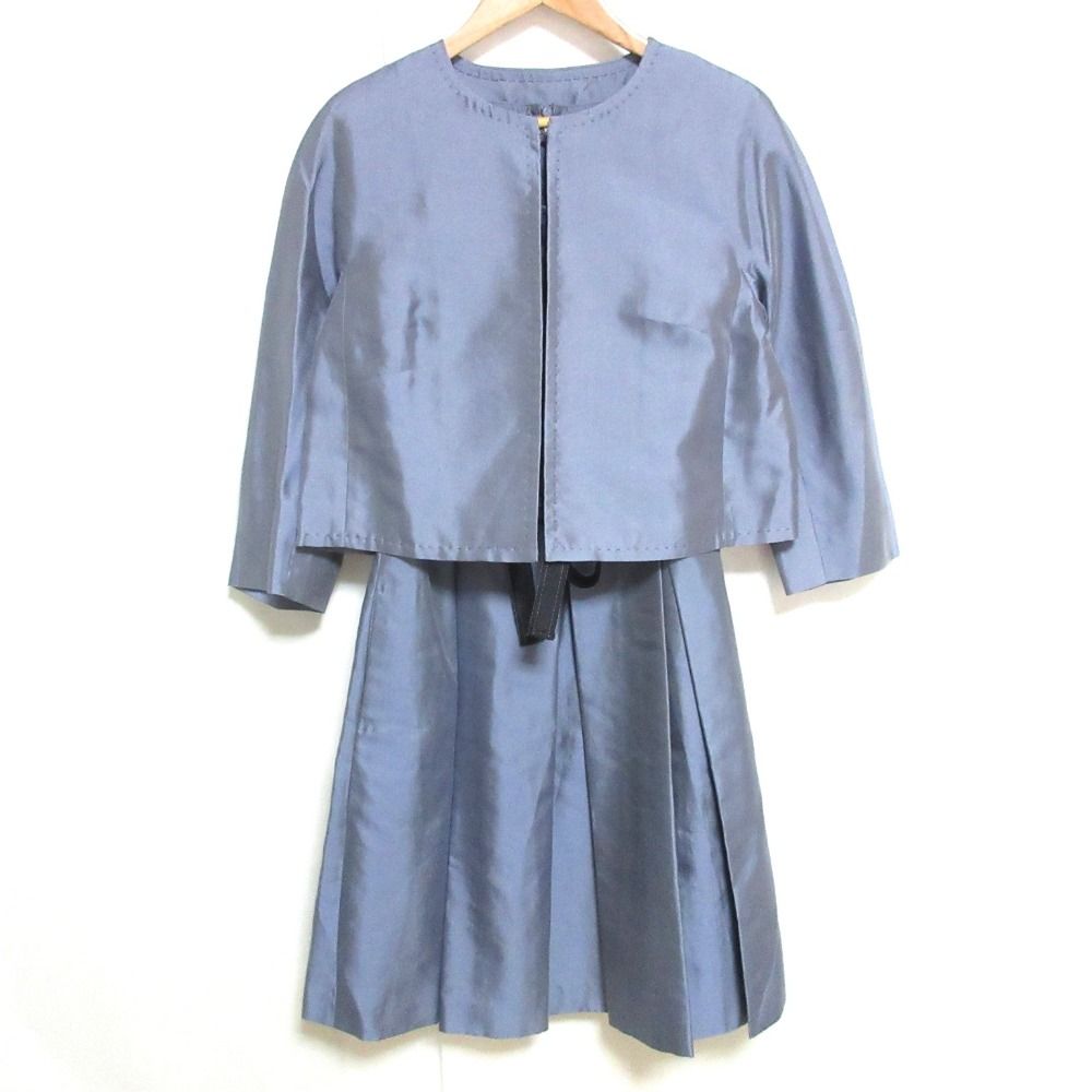 Weekend Max Mara ウィークエンドマックスマーラ ノー ジャケット×ノースリーブワンピース アンサンブル 38 サックスブルー レディース 古着