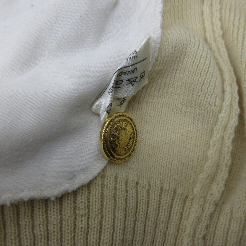 セリーヌ CELINE ヴィンテージ ロゴエンブレム ニット カーディガン