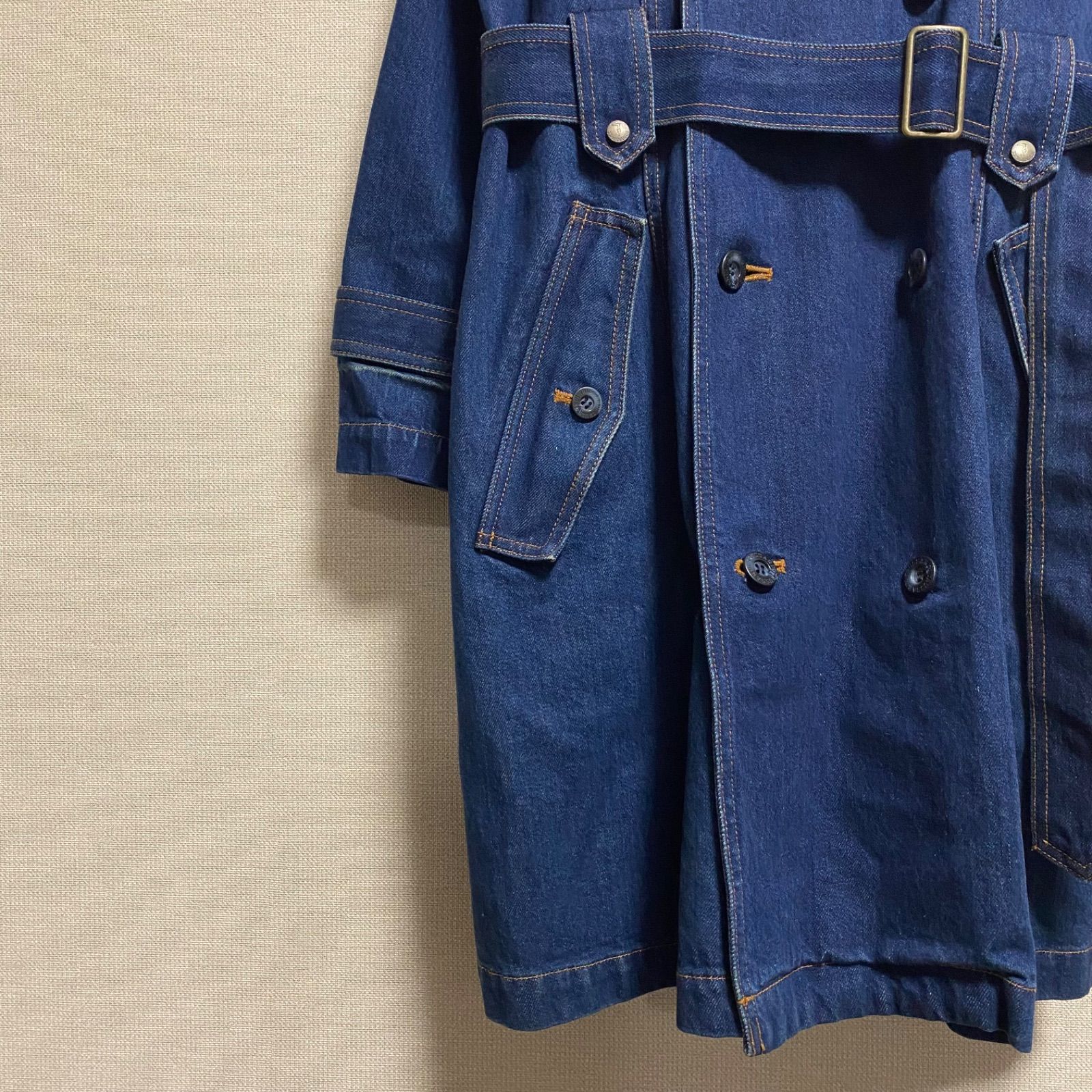 限定【80s-90s】TRUSSARDI デニム トレンチコート ロゴ刺繍 希少 80s-90s】TRUSSARDI デニム トレンチコート ロゴ刺繍 希少(超