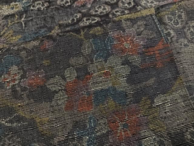 平和屋着物○上質な紬 草花文 正絹 逸品 未使用 AAAZ1804ph