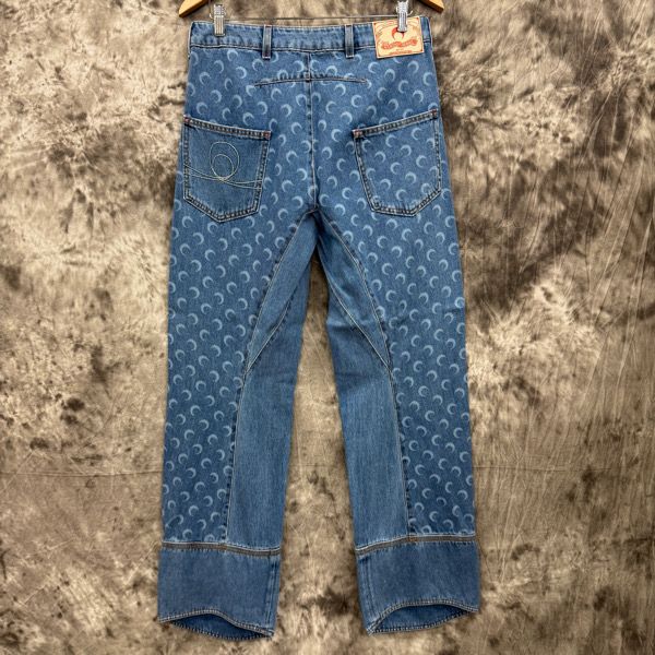 未使用】Marine serre/マリーンセル MOON LASER DENIM CURVED