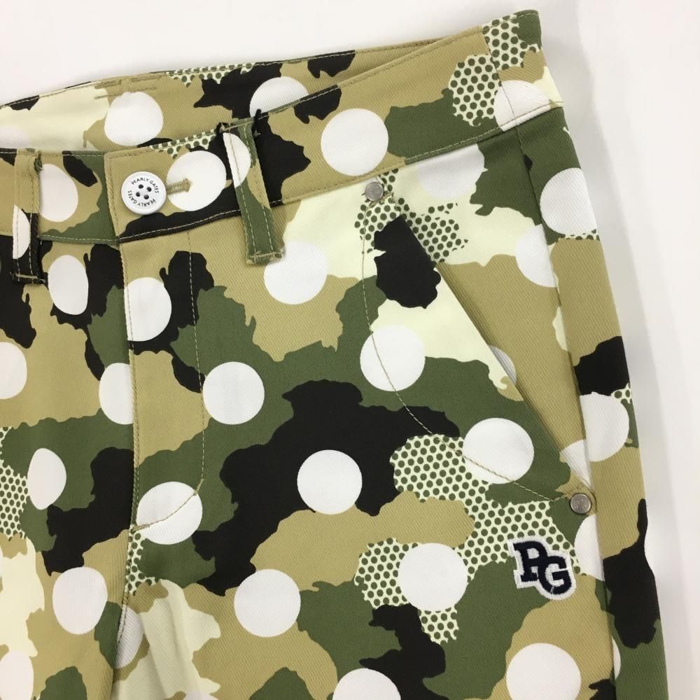 新品】パーリーゲイツ パンツ カーキ×白 カモフラ ロゴ総柄 迷彩